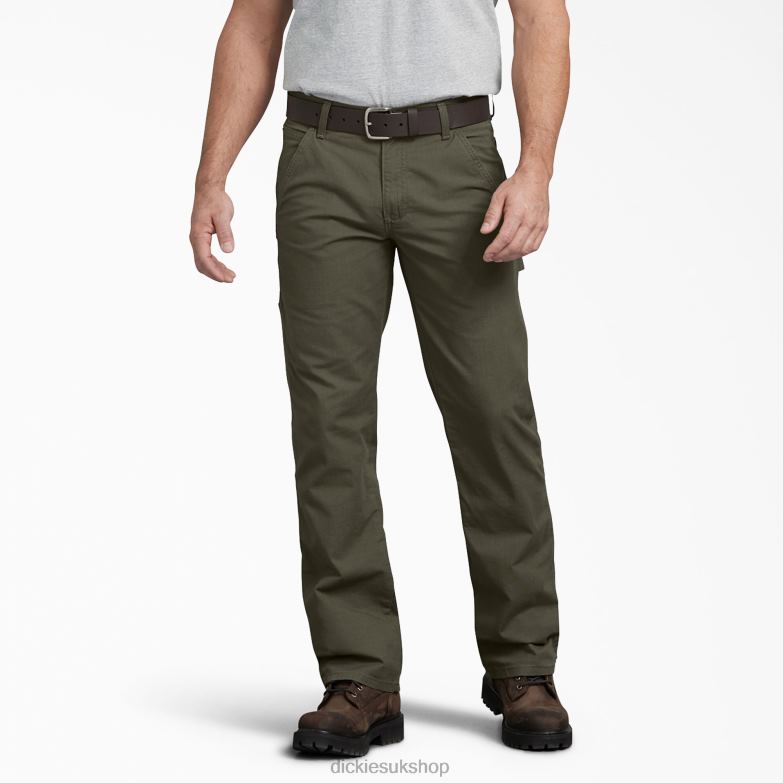 Regular Fit Ripstop Carpenter Pants Men Dickies Rinsed Moss Green (RMS) 88T84216 Apparel