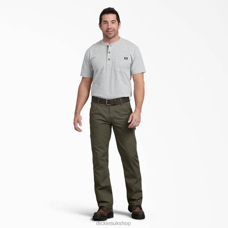 Regular Fit Ripstop Carpenter Pants Men Dickies Rinsed Moss Green (RMS) 88T84216 Apparel