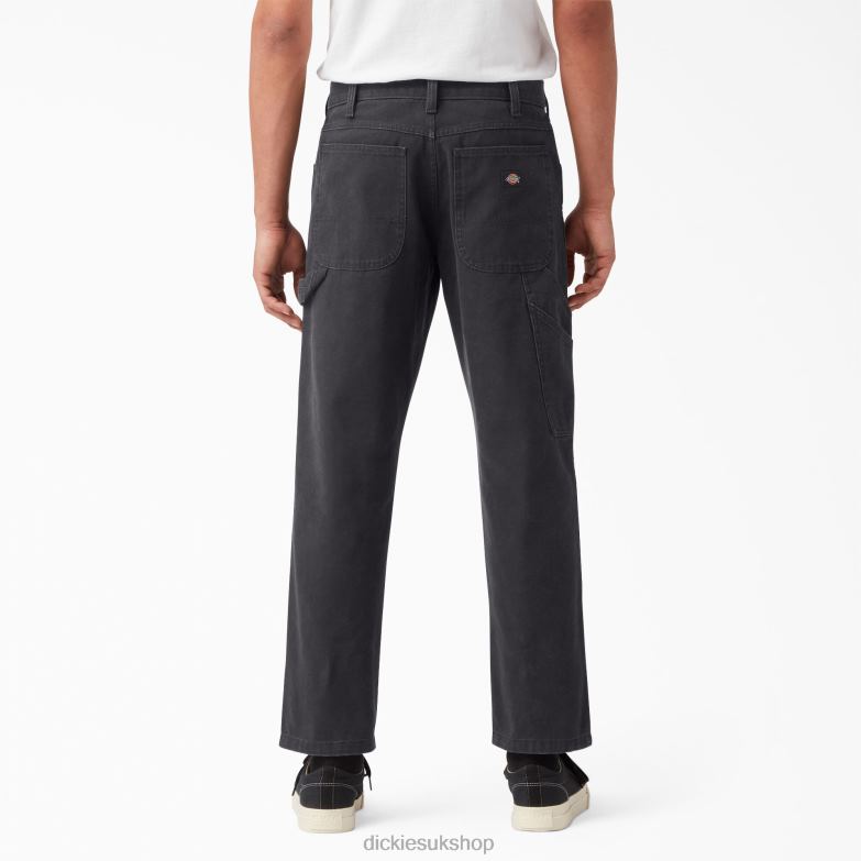 Regular Fit Stonewashed Duck Carpenter Pants Men Dickies Stonewashed Black (SBK) 88T84251 Apparel