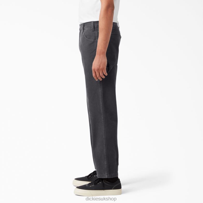 Regular Fit Stonewashed Duck Carpenter Pants Men Dickies Stonewashed Black (SBK) 88T84251 Apparel
