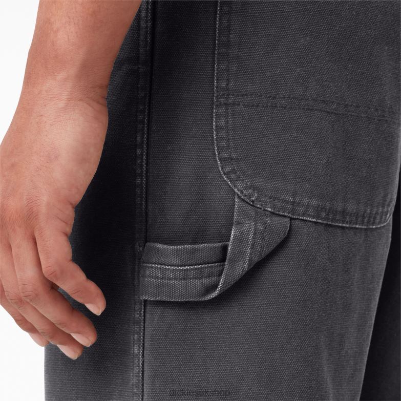 Regular Fit Stonewashed Duck Carpenter Pants Men Dickies Stonewashed Black (SBK) 88T84251 Apparel