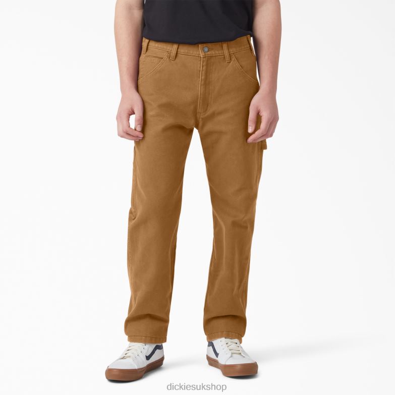 Regular Fit Stonewashed Duck Carpenter Pants Men Dickies Stonewashed Brown Duck (SBD) 88T84250 Apparel