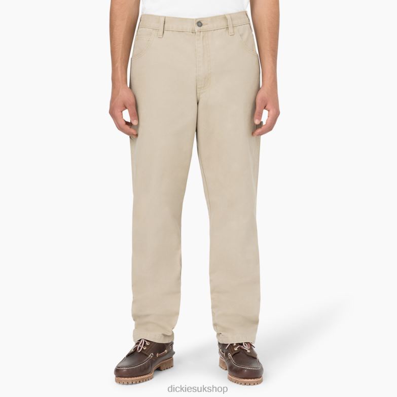 Regular Fit Stonewashed Duck Carpenter Pants Men Dickies Stonewashed Desert Sand (SDS) 88T84252 Apparel