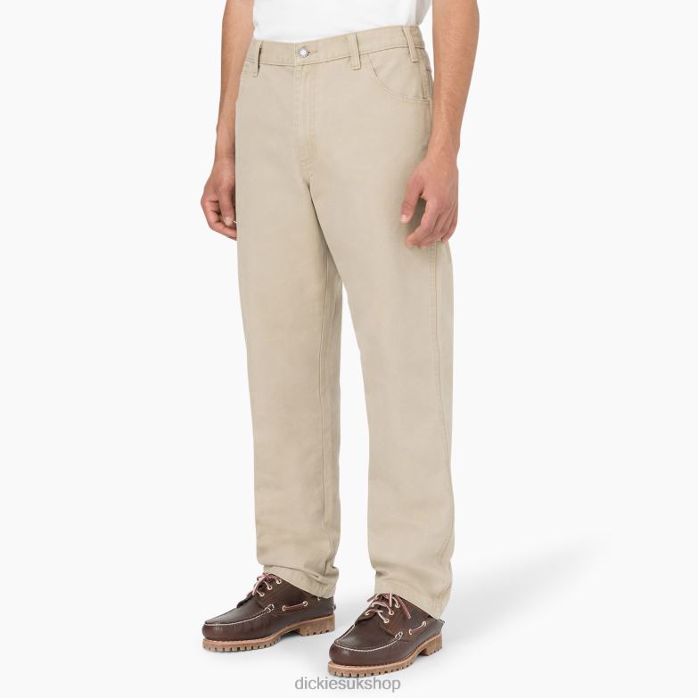 Regular Fit Stonewashed Duck Carpenter Pants Men Dickies Stonewashed Desert Sand (SDS) 88T84252 Apparel