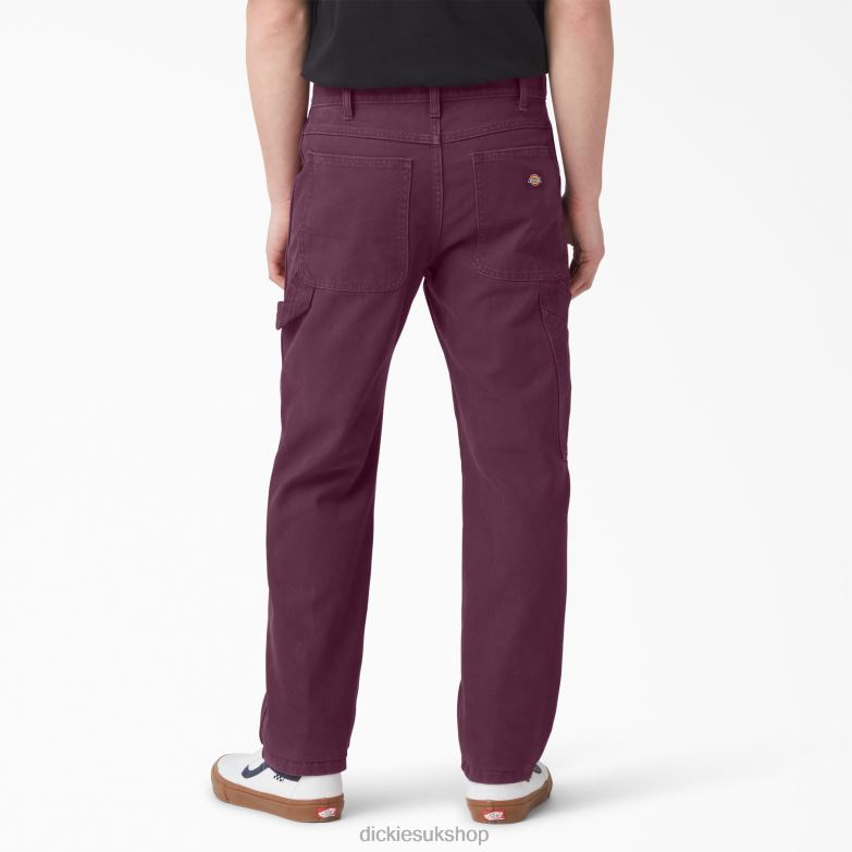Regular Fit Stonewashed Duck Carpenter Pants Men Dickies Stonewashed Grape Wine (SRW) 88T84253 Apparel