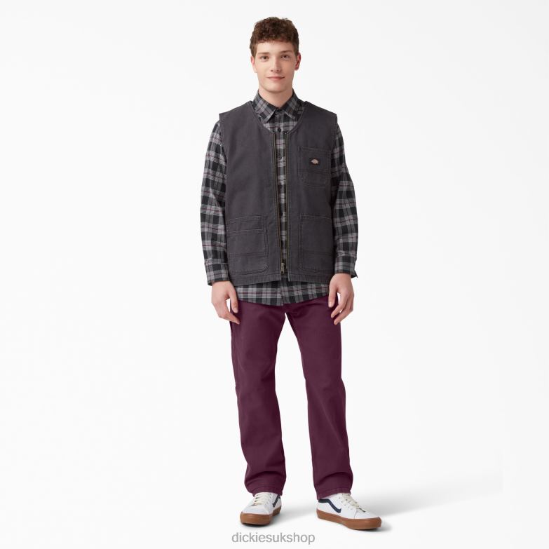 Regular Fit Stonewashed Duck Carpenter Pants Men Dickies Stonewashed Grape Wine (SRW) 88T84253 Apparel