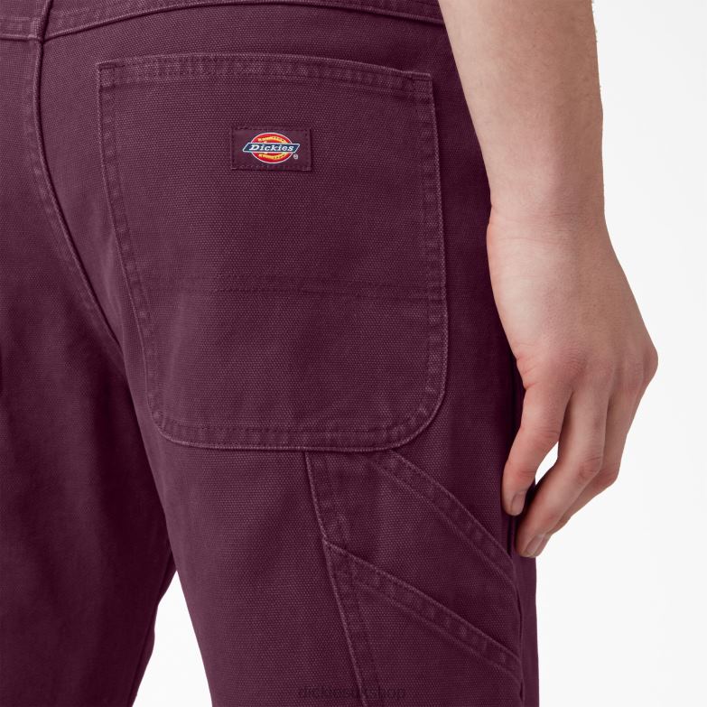 Regular Fit Stonewashed Duck Carpenter Pants Men Dickies Stonewashed Grape Wine (SRW) 88T84253 Apparel