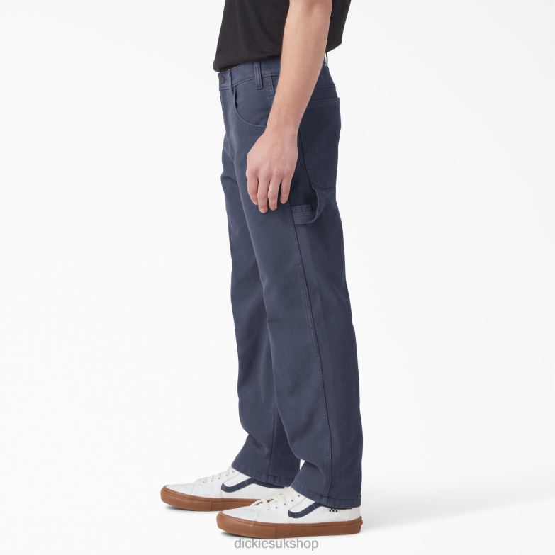 Regular Fit Stonewashed Duck Carpenter Pants Men Dickies Stonewashed Navy (D53) 88T84249 Apparel