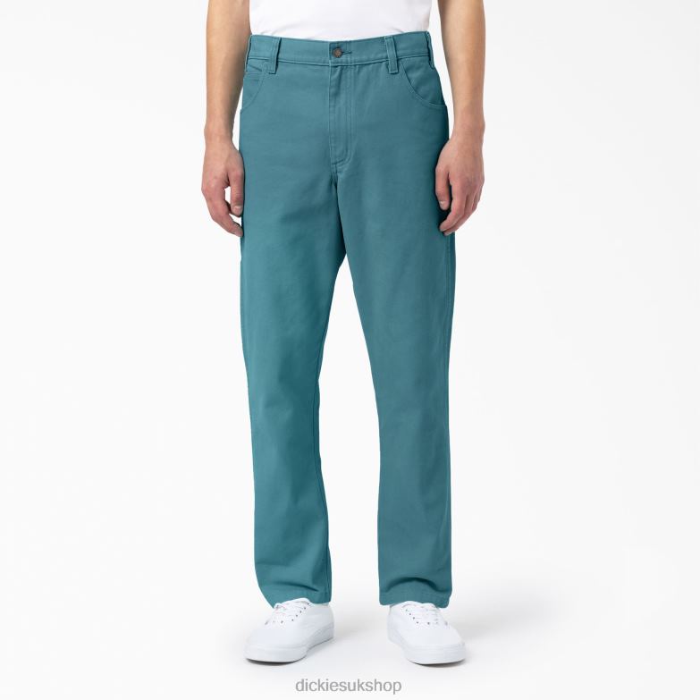 Regular Fit Stonewashed Duck Carpenter Pants Men Dickies Stonewashed Porcelain (S2O) 88T84255 Apparel