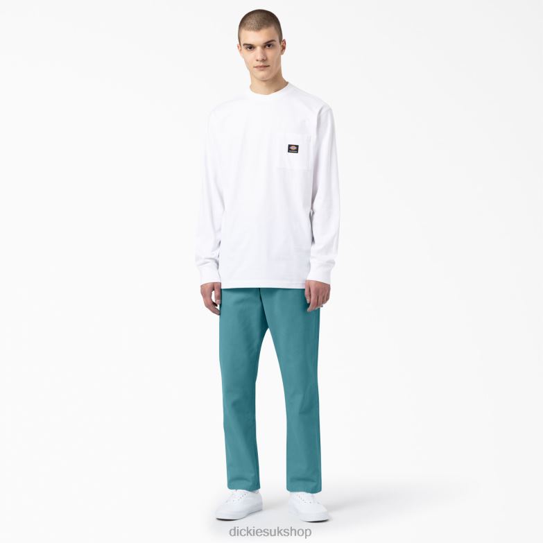 Regular Fit Stonewashed Duck Carpenter Pants Men Dickies Stonewashed Porcelain (S2O) 88T84255 Apparel