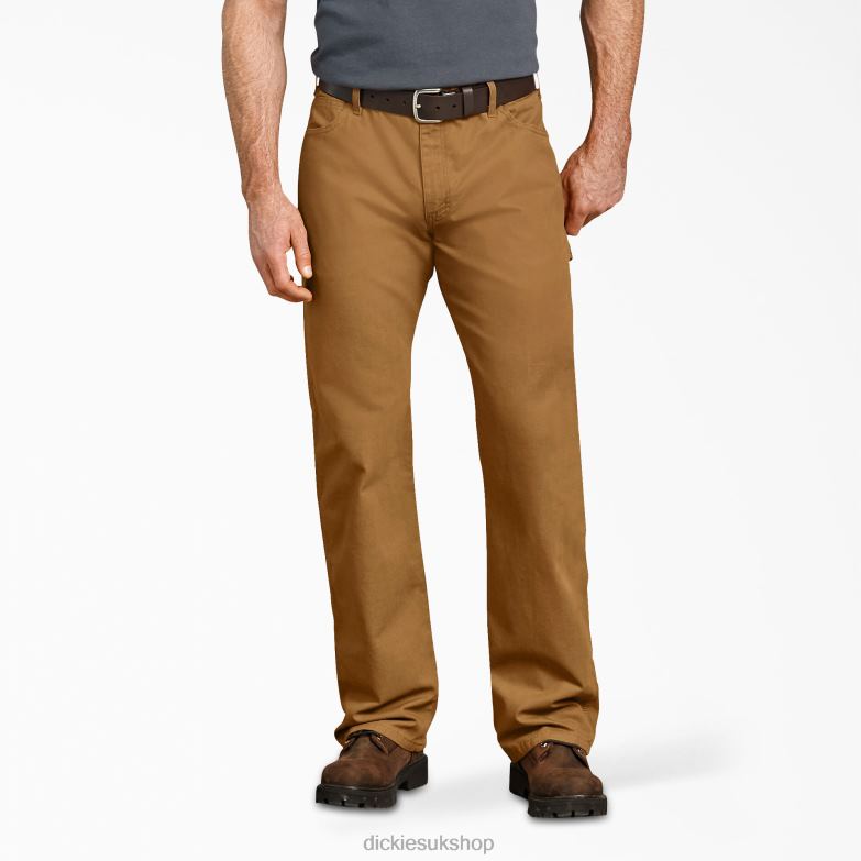 Relaxed Fit Duck Carpenter Pants Men Dickies Rinsed Brown Duck (RBD) 88T84238 Apparel