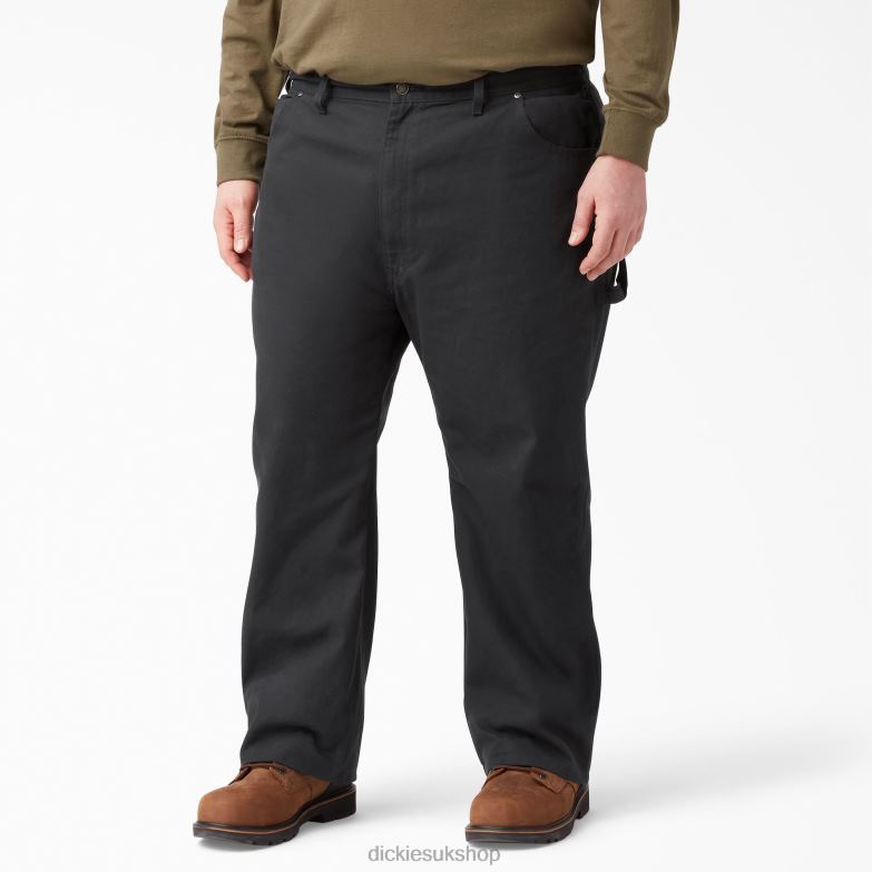 Relaxed Fit Heavyweight Duck Carpenter Pants Men Dickies Rinsed Black (RBK) 88T8485 Apparel