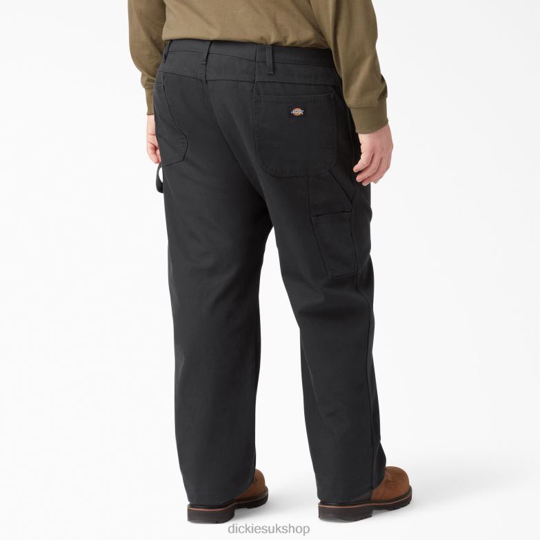 Relaxed Fit Heavyweight Duck Carpenter Pants Men Dickies Rinsed Black (RBK) 88T8485 Apparel