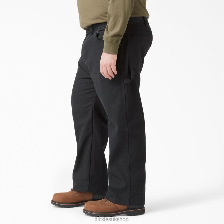 Relaxed Fit Heavyweight Duck Carpenter Pants Men Dickies Rinsed Black (RBK) 88T8485 Apparel