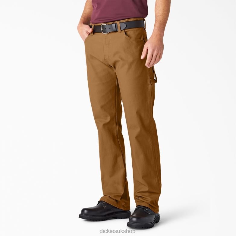 Relaxed Fit Heavyweight Duck Carpenter Pants Men Dickies Rinsed Brown Duck (RBD) 88T8484 Apparel
