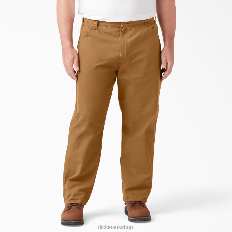 Relaxed Fit Heavyweight Duck Carpenter Pants Men Dickies Rinsed Brown Duck (RBD) 88T8484 Apparel