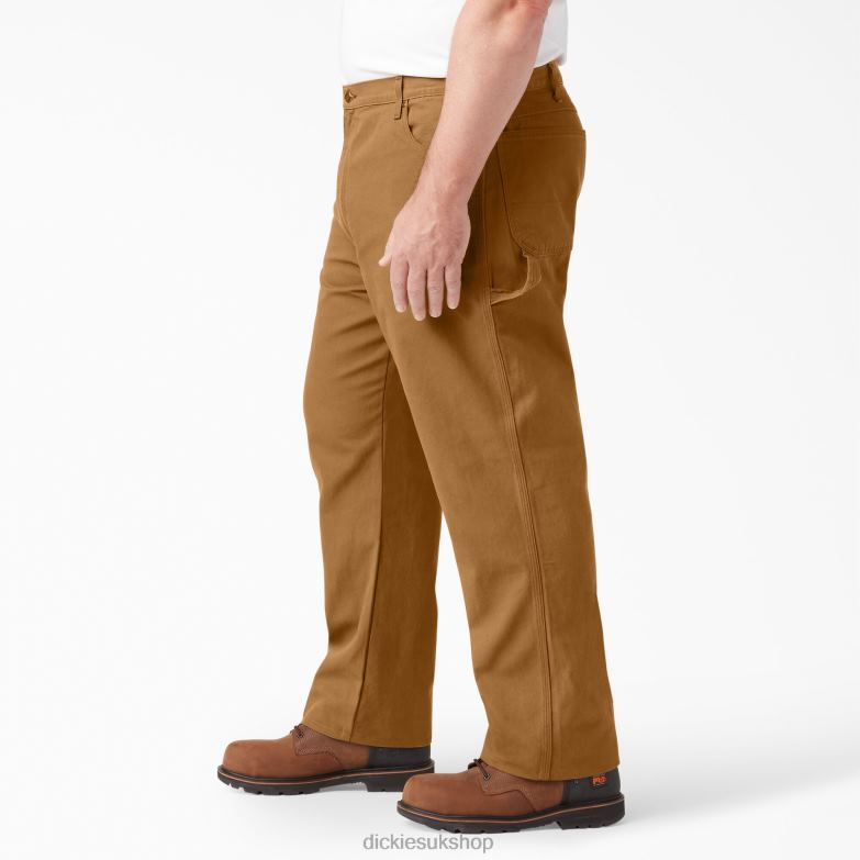 Relaxed Fit Heavyweight Duck Carpenter Pants Men Dickies Rinsed Brown Duck (RBD) 88T8484 Apparel