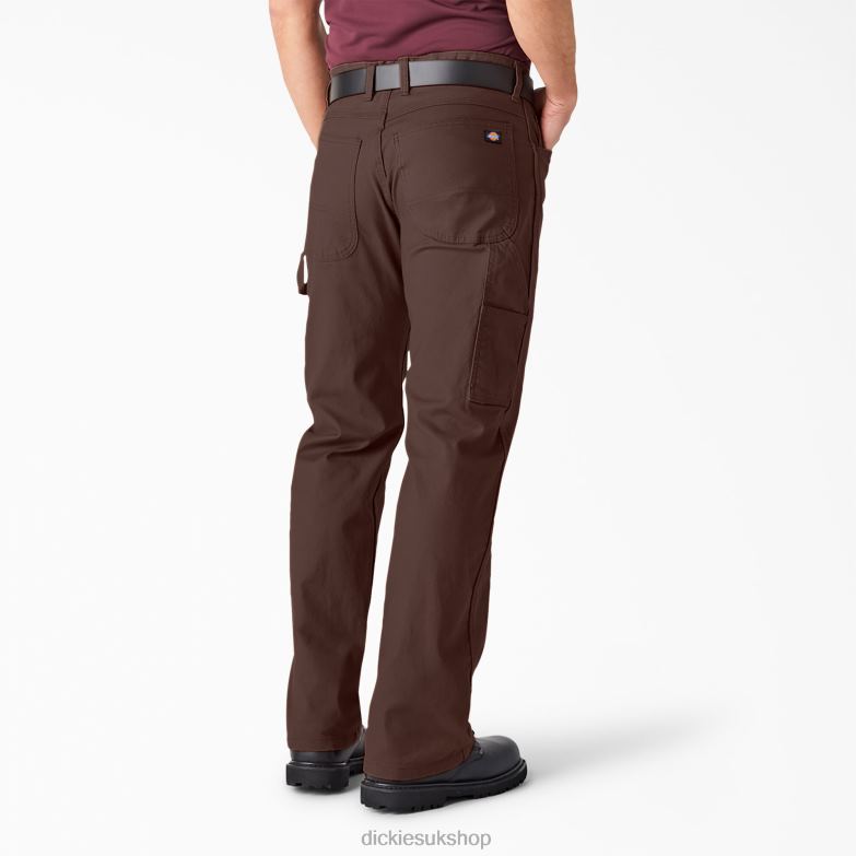 Relaxed Fit Heavyweight Duck Carpenter Pants Men Dickies Rinsed Chocolate Brown (RCB) 88T8486 Apparel