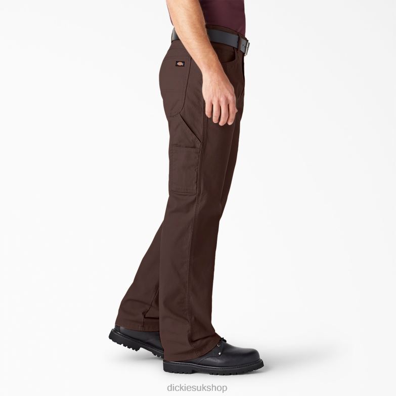 Relaxed Fit Heavyweight Duck Carpenter Pants Men Dickies Rinsed Chocolate Brown (RCB) 88T8486 Apparel
