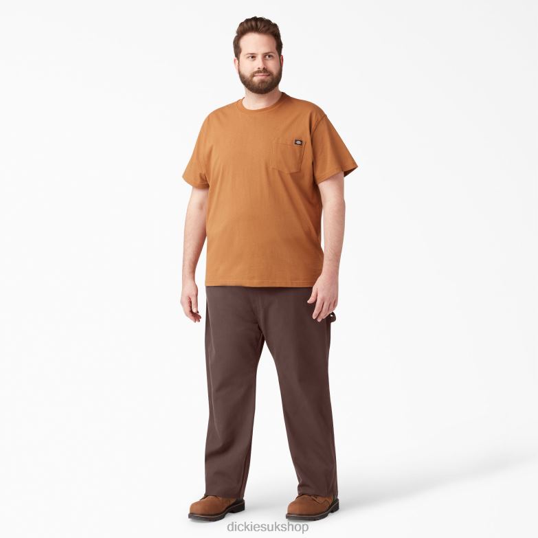 Relaxed Fit Heavyweight Duck Carpenter Pants Men Dickies Rinsed Chocolate Brown (RCB) 88T8486 Apparel