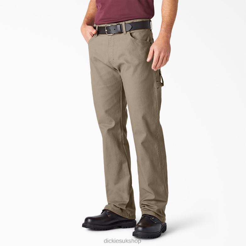 Relaxed Fit Heavyweight Duck Carpenter Pants Men Dickies Rinsed Desert Sand (RDS) 88T8487 Apparel