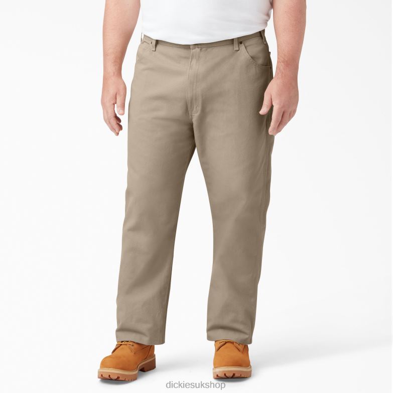 Relaxed Fit Heavyweight Duck Carpenter Pants Men Dickies Rinsed Desert Sand (RDS) 88T8487 Apparel