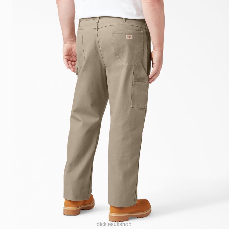 Relaxed Fit Heavyweight Duck Carpenter Pants Men Dickies Rinsed Desert Sand (RDS) 88T8487 Apparel