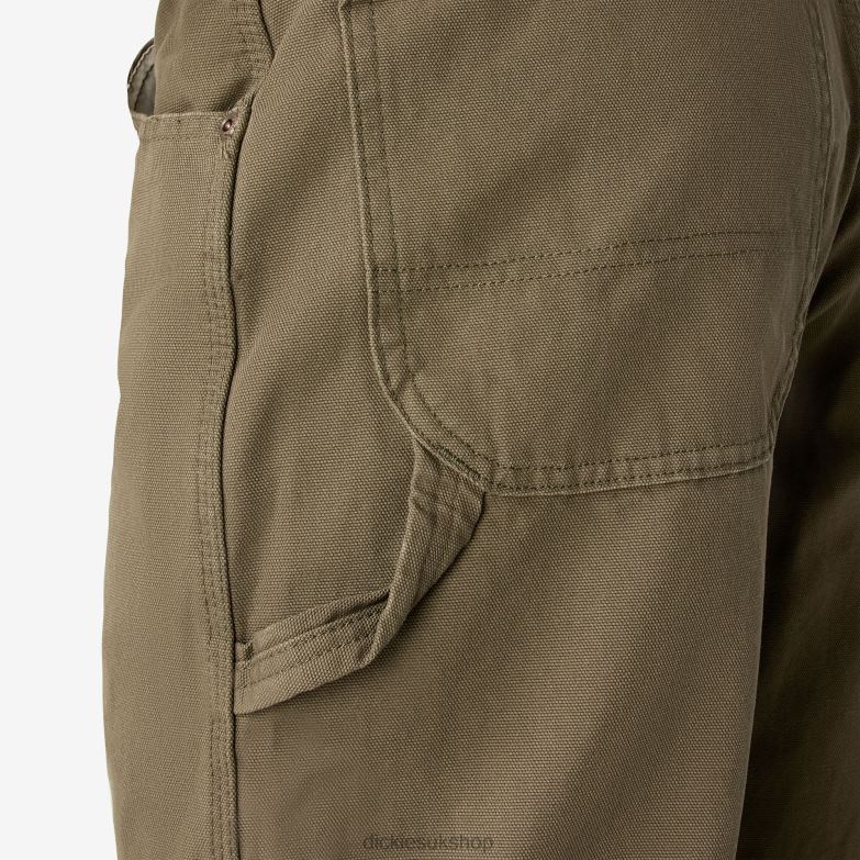 Relaxed Fit Heavyweight Duck Carpenter Pants Men Dickies Rinsed Moss Green (RMS) 88T8489 Apparel
