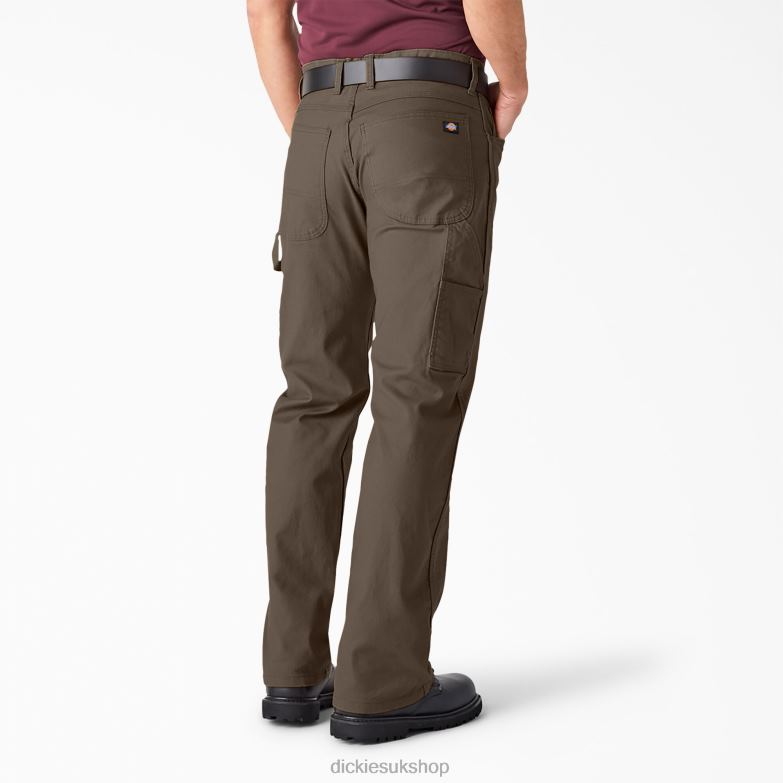 Relaxed Fit Heavyweight Duck Carpenter Pants Men Dickies Rinsed Mushroom (RMR1) 88T8488 Apparel