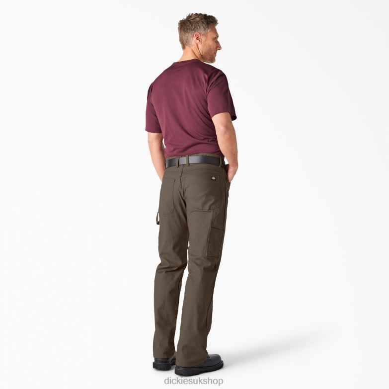 Relaxed Fit Heavyweight Duck Carpenter Pants Men Dickies Rinsed Mushroom (RMR1) 88T8488 Apparel