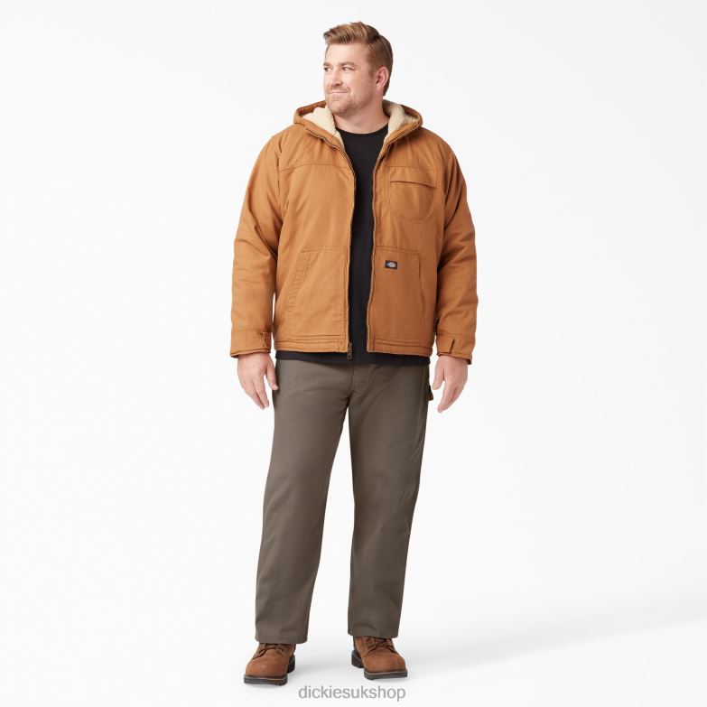 Relaxed Fit Heavyweight Duck Carpenter Pants Men Dickies Rinsed Mushroom (RMR1) 88T8488 Apparel