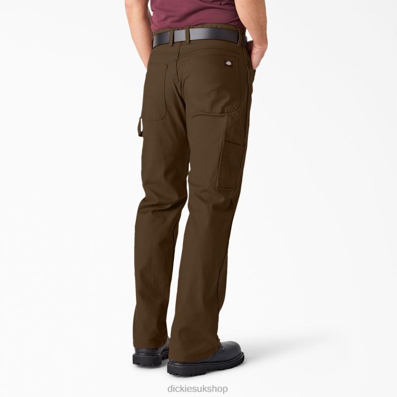 Relaxed Fit Heavyweight Duck Carpenter Pants Men Dickies Rinsed Timber Brown (RTB) 88T8491 Apparel
