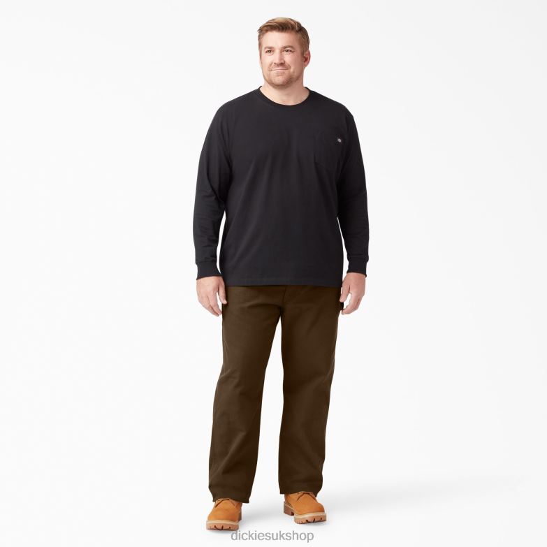 Relaxed Fit Heavyweight Duck Carpenter Pants Men Dickies Rinsed Timber Brown (RTB) 88T8491 Apparel