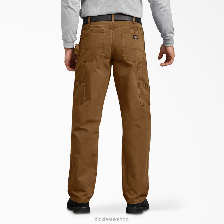 Relaxed Fit Sanded Duck Carpenter Pants Men Dickies Rinsed Brown Duck (RBD) 88T84141 Apparel