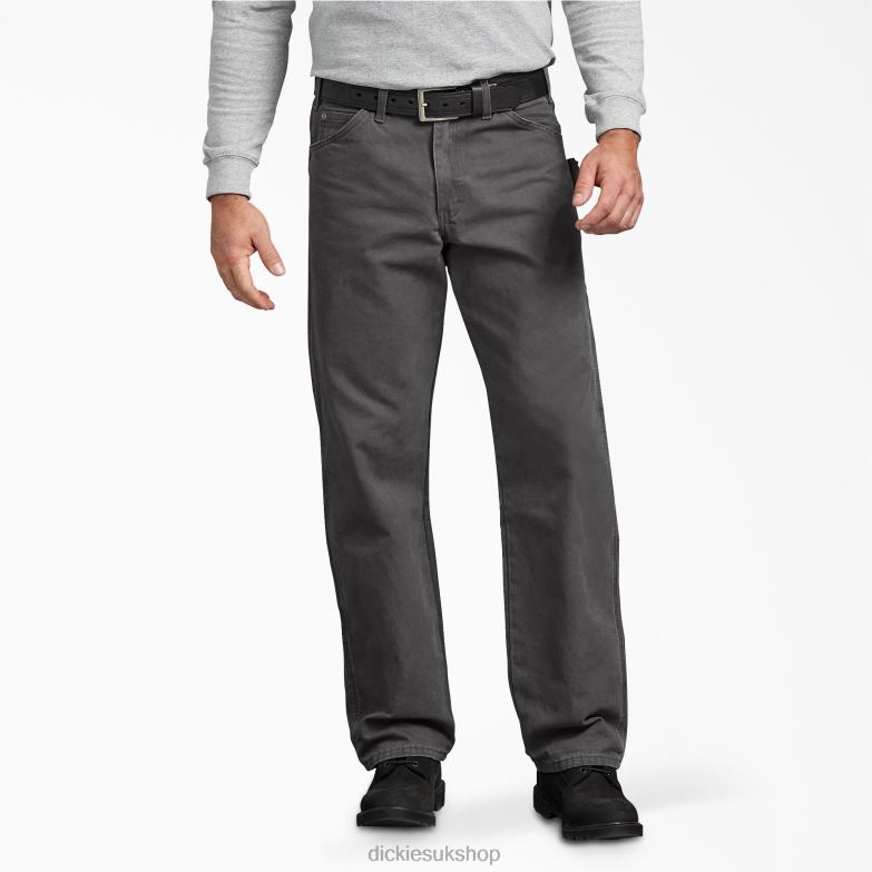 Relaxed Fit Sanded Duck Carpenter Pants Men Dickies Rinsed Slate (RSL) 88T84145 Apparel