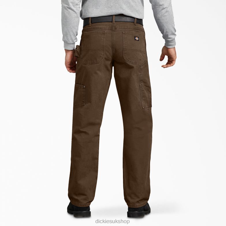 Relaxed Fit Sanded Duck Carpenter Pants Men Dickies Rinsed Timber Brown (RTB) 88T84146 Apparel