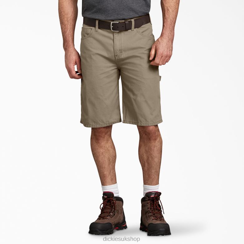 Relaxed Fit Duck Carpenter Shorts 11" Men Dickies Rinsed Desert Sand (RDS) 88T84426 Apparel