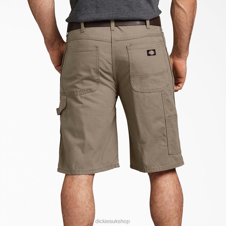 Relaxed Fit Duck Carpenter Shorts 11\" Men Dickies Rinsed Desert Sand (RDS) 88T84426 Apparel