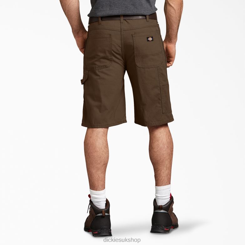 Relaxed Fit Duck Carpenter Shorts 11\" Men Dickies Rinsed Timber Brown (RTB) 88T84427 Apparel