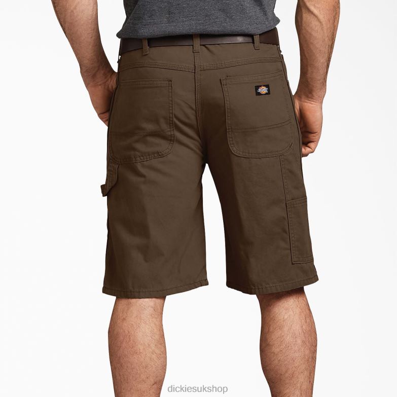 Relaxed Fit Duck Carpenter Shorts 11\" Men Dickies Rinsed Timber Brown (RTB) 88T84427 Apparel