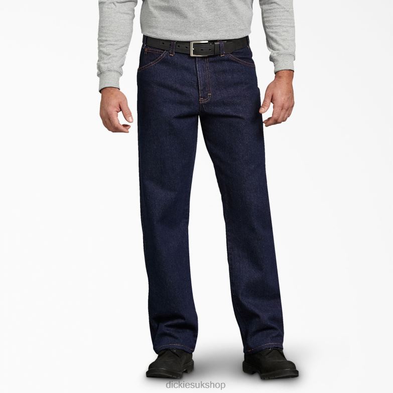Regular Straight Fit Jeans Men Dickies Rinsed Indigo Blue (RNB) 88T84130 Apparel