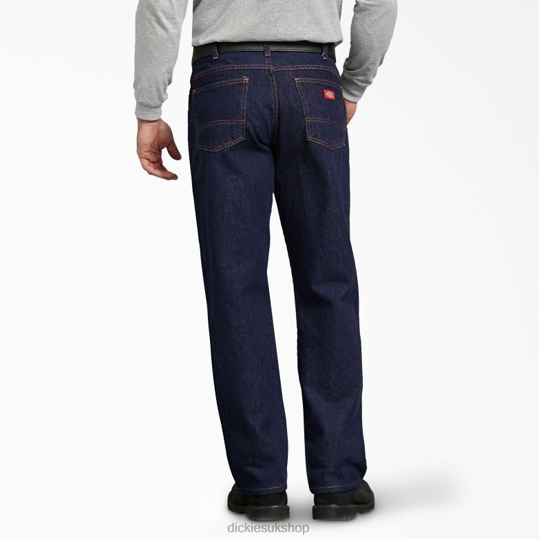 Regular Straight Fit Jeans Men Dickies Rinsed Indigo Blue (RNB) 88T84130 Apparel