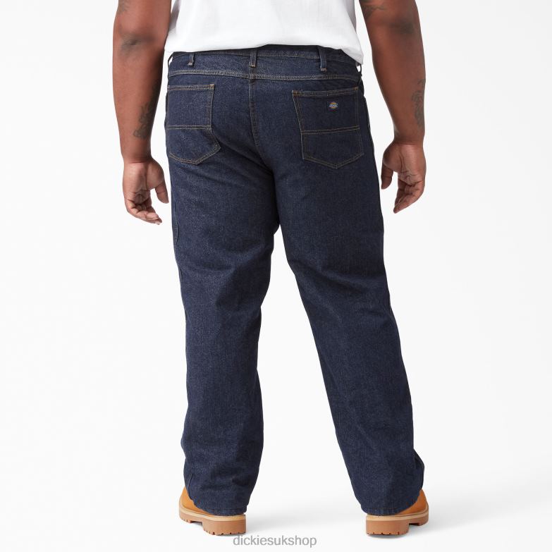 Regular Straight Fit Jeans Men Dickies Rinsed Indigo Blue (RNB) 88T84130 Apparel