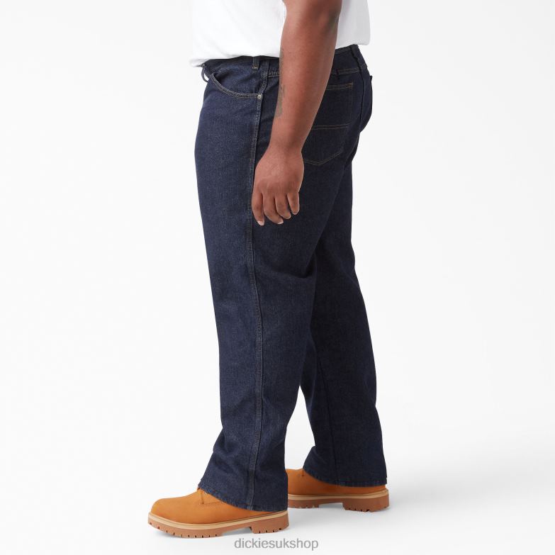 Regular Straight Fit Jeans Men Dickies Rinsed Indigo Blue (RNB) 88T84130 Apparel