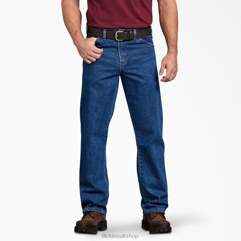 Regular Straight Fit Jeans Men Dickies Stonewashed Indigo Blue (SNB) 88T84131 Apparel