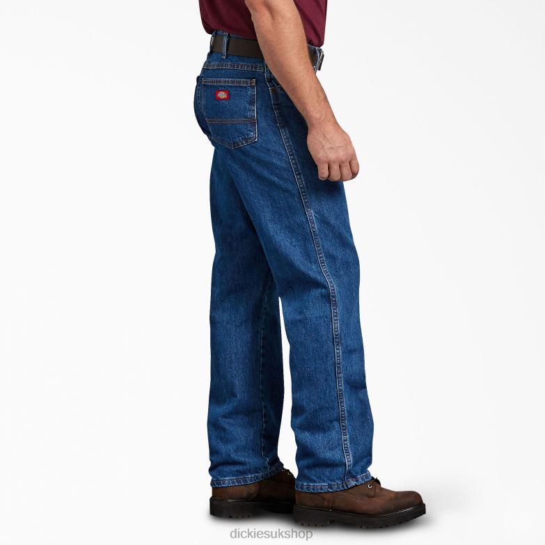 Regular Straight Fit Jeans Men Dickies Stonewashed Indigo Blue (SNB) 88T84131 Apparel