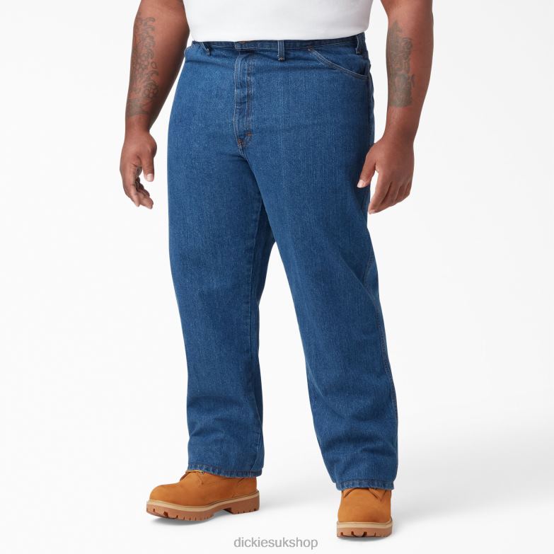 Regular Straight Fit Jeans Men Dickies Stonewashed Indigo Blue (SNB) 88T84131 Apparel