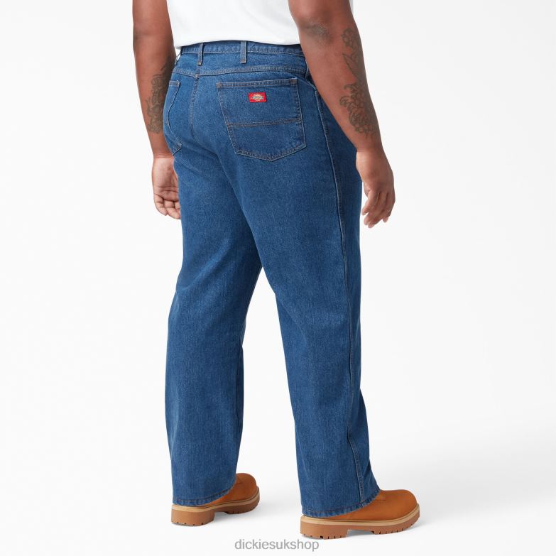 Regular Straight Fit Jeans Men Dickies Stonewashed Indigo Blue (SNB) 88T84131 Apparel