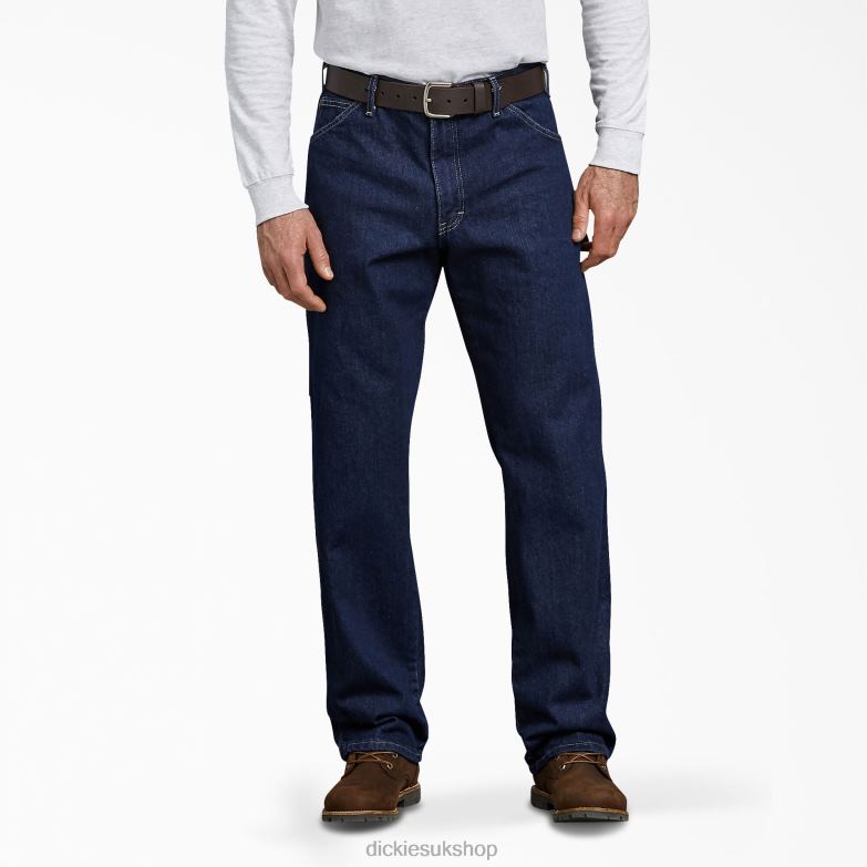 Relaxed Fit Carpenter Heavyweight Jeans Men Dickies Rinsed Indigo Blue (RNB) 88T8477 Apparel