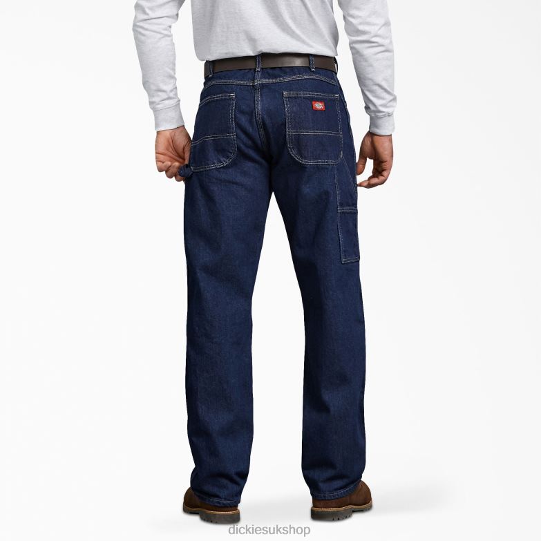 Relaxed Fit Carpenter Heavyweight Jeans Men Dickies Rinsed Indigo Blue (RNB) 88T8477 Apparel